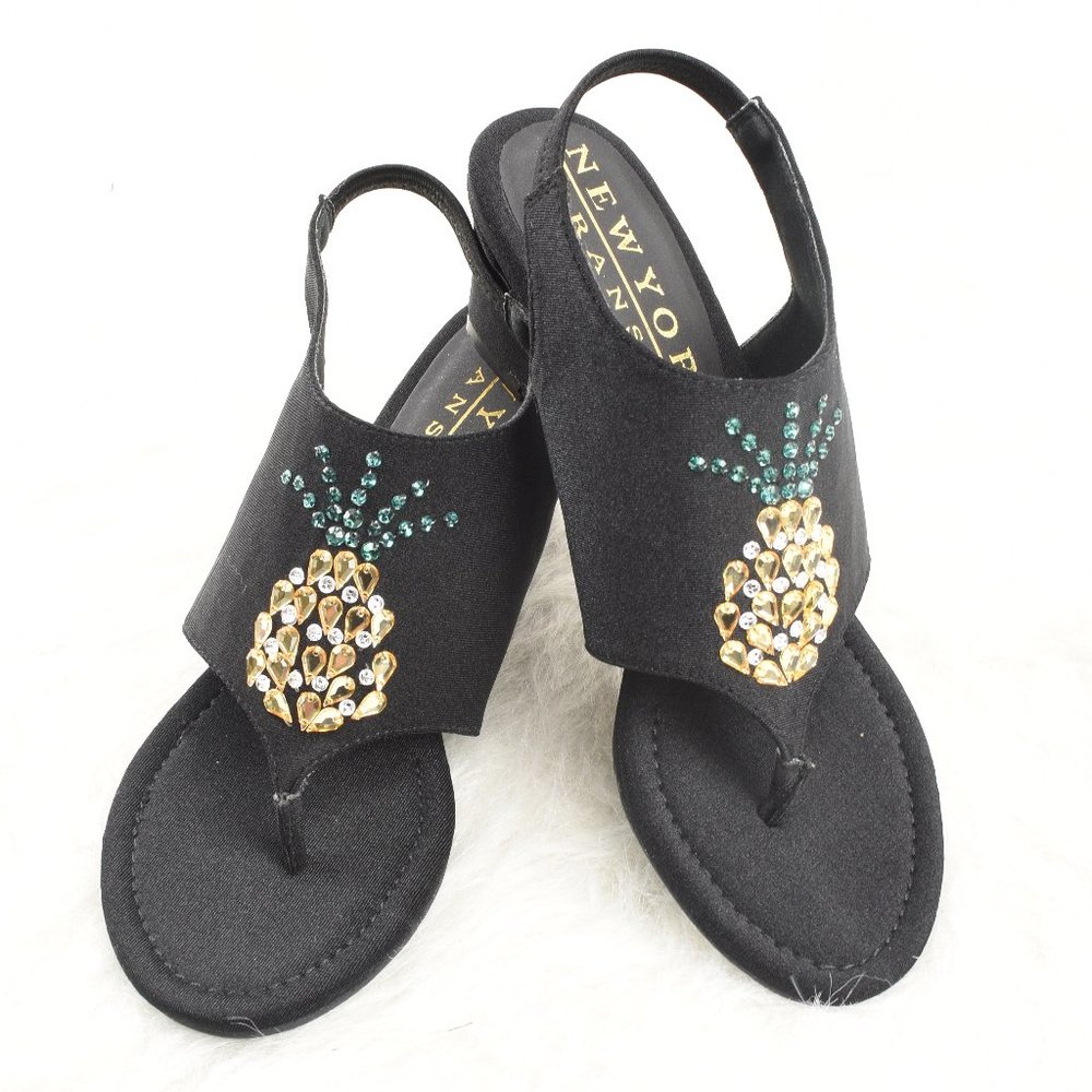 New York Transit Slingback Black Size 8 Pineapple - Picture 2 of 7